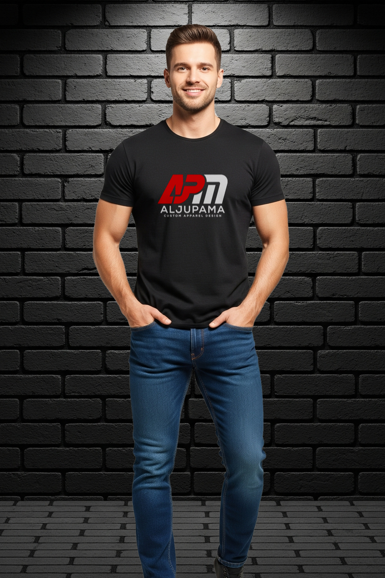 AJPM T-Shirt - L Black Serie - Männer